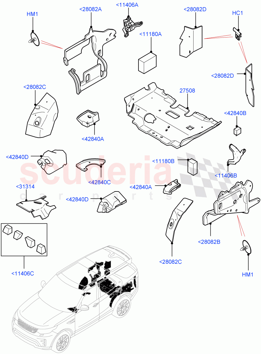 Insulators - Rear(Solihull Plant Build)((V)FROMHA000001) of Land Rover Land Rover Discovery 5 (2017+) [3.0 I6 Turbo Diesel AJ20D6]