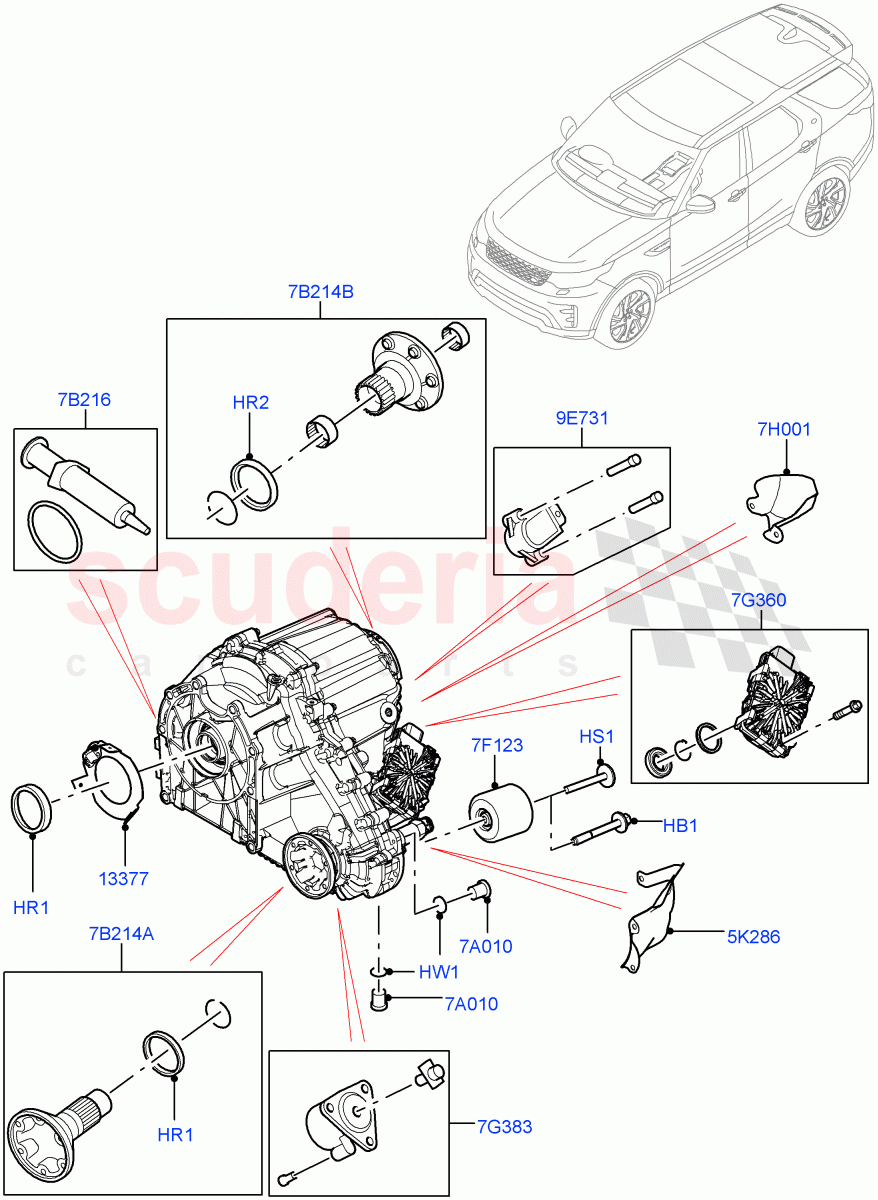 Transfer Drive Components(Solihull Plant Build)(With 2 Spd Trans Case With Ctl Trac)((V)FROMHA000001) of Land Rover Land Rover Range Rover (2012-2021) [2.0 Turbo Petrol GTDI]