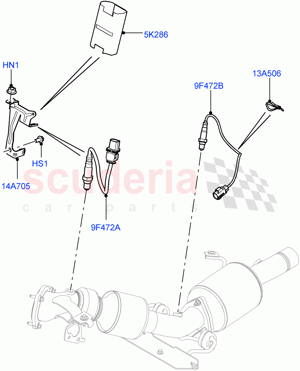 Exhaust Sensors And Modules (2.0L 16V TIVCT T/C 240PS Petrol, Itatiaia (Brazil)) ((V) FROMGT000001) of Land Rover Land Rover Range Rover Evoque (2012-2018) [2.0 Turbo Petrol GTDI]
