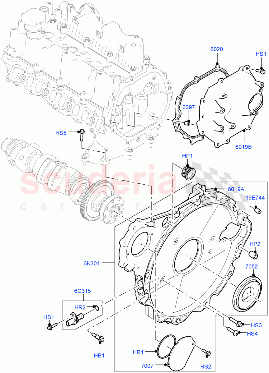 Timing Gear Covers(Solihull Plant Build)(2.0L I4 DSL HIGH DOHC AJ200,2.0L I4 DSL MID DOHC AJ200)((V)FROMHA000001) of Land Rover Land Rover Range Rover Sport (2014+) [2.0 Turbo Diesel]