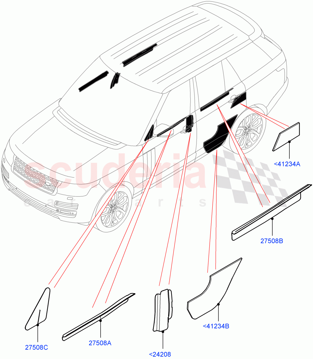 Insulators - Rear(Front And Rear Door)((V)FROMFA212506) of Land Rover Land Rover Range Rover (2012-2021) [3.0 Diesel 24V DOHC TC]