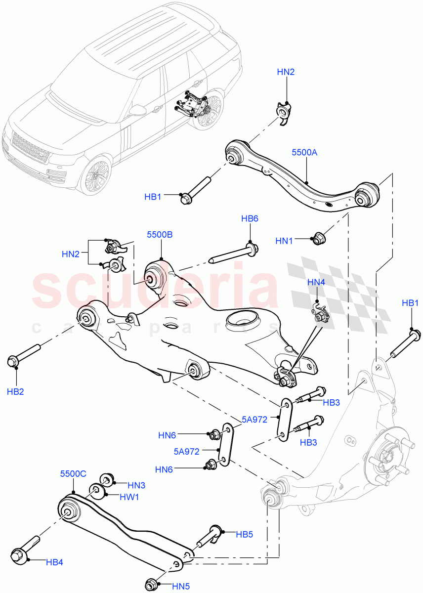 Rear Suspension Arms of Land Rover Land Rover Range Rover (2012-2021) [3.0 I6 Turbo Petrol AJ20P6]