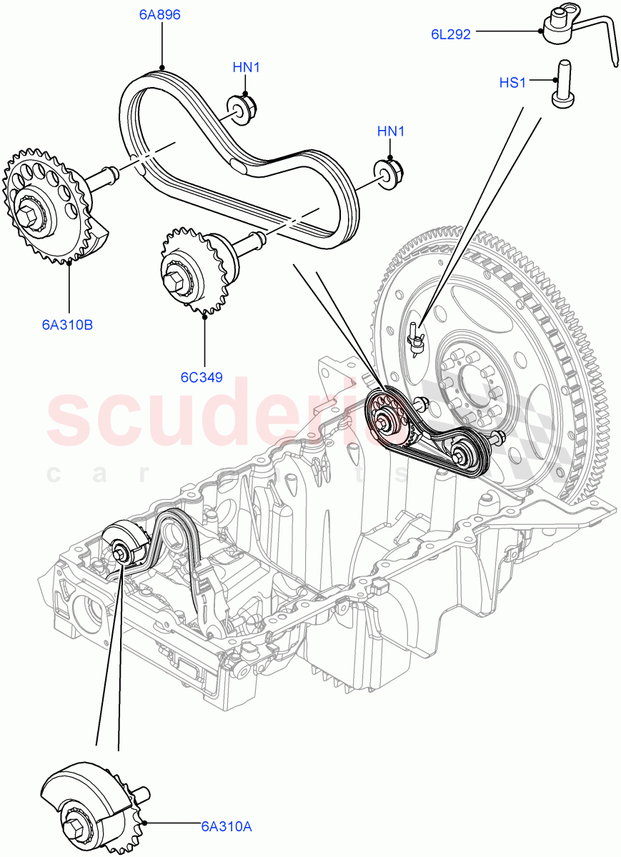 Balance Shafts And Drive (Solihull Plant Build) (3.0L DOHC GDI SC V6 PETROL) ((V) FROMEA000001) of Land Rover Land Rover Discovery 5 (2017+) [3.0 DOHC GDI SC V6 Petrol]