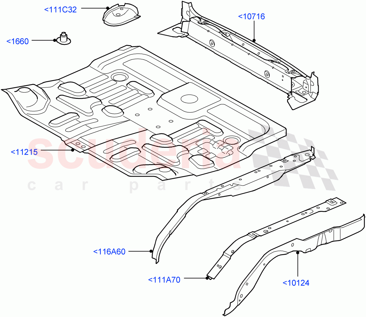 Floor Pan - Centre And Rear((V)TO9A999999) of Land Rover Land Rover Range Rover Sport (2005-2009) [4.2 Petrol V8 Supercharged]