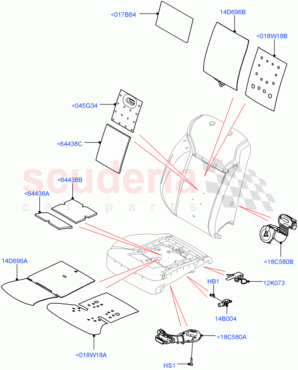 Front Seat Pads/Valances & Heating(Heating, Nitra Plant Build)((V)FROMK2000001) of Land Rover Land Rover Discovery 5 (2017+) [3.0 Diesel 24V DOHC TC]