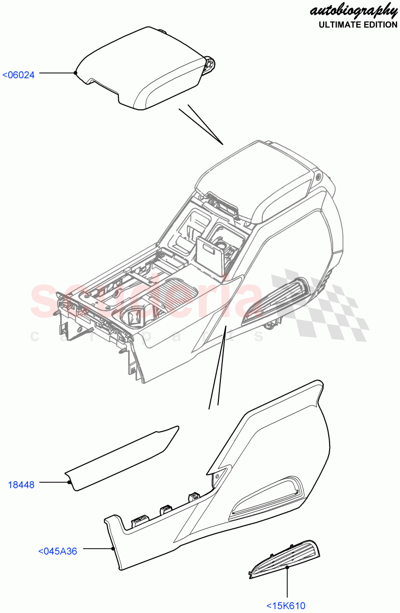 Console - Floor(Front)(Autobiography Ultimate Edition)((V)FROMBA344356) of Land Rover Land Rover Range Rover (2010-2012) [4.4 DOHC Diesel V8 DITC]