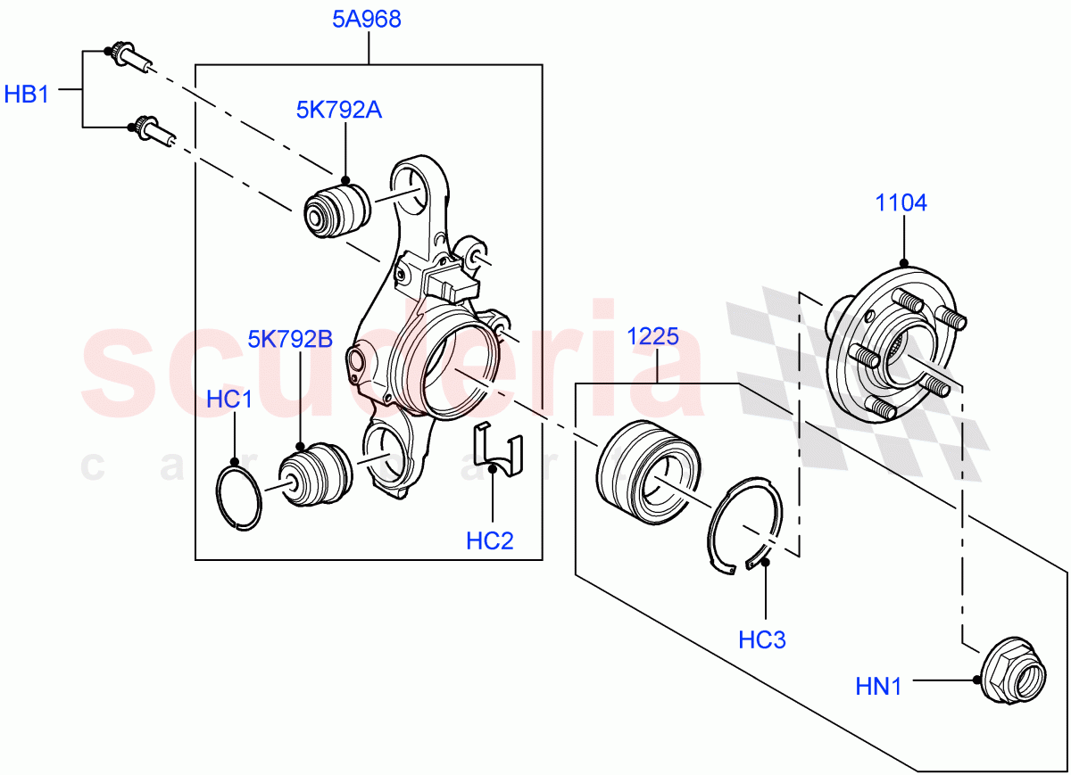 Rear Knuckle And Suspension Arms (Rear Knuckle And Hub) ((V) FROMAA000001) of Land Rover Land Rover Discovery 4 (2010-2016) [3.0 DOHC GDI SC V6 Petrol]