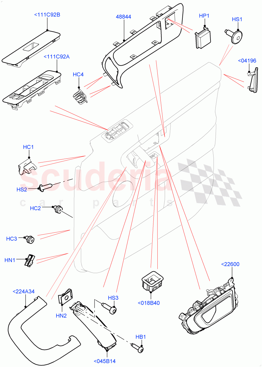 Front Door Trim Installation(Halewood (UK))((V)TOKH999999) of Land Rover Land Rover Discovery Sport (2015+) [2.2 Single Turbo Diesel]