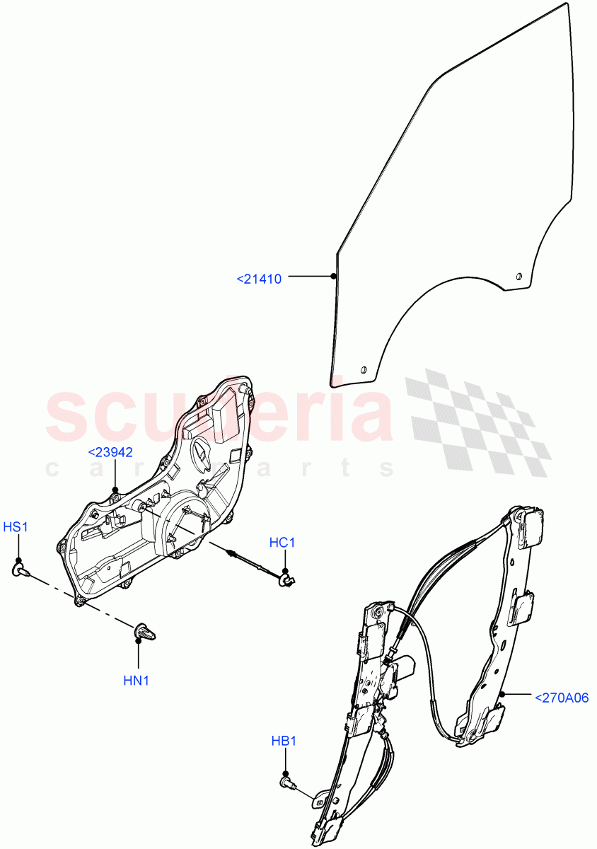 Front Door Glass & Window Controls (Changsu (China)) of Land Rover Land Rover Range Rover Evoque (2019+) [1.5 I3 Turbo Petrol AJ20P3]
