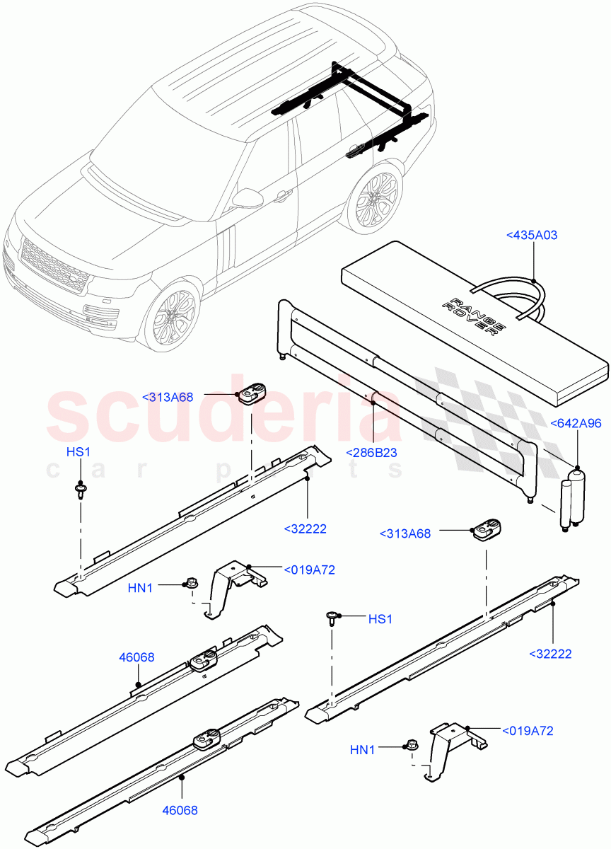 Load Compartment Trim(Floor)(Load Retainer Luggage Rails,Load Retainer Lugg Rail With Ret Kt) of Land Rover Land Rover Range Rover (2012-2021) [2.0 Turbo Petrol AJ200P]