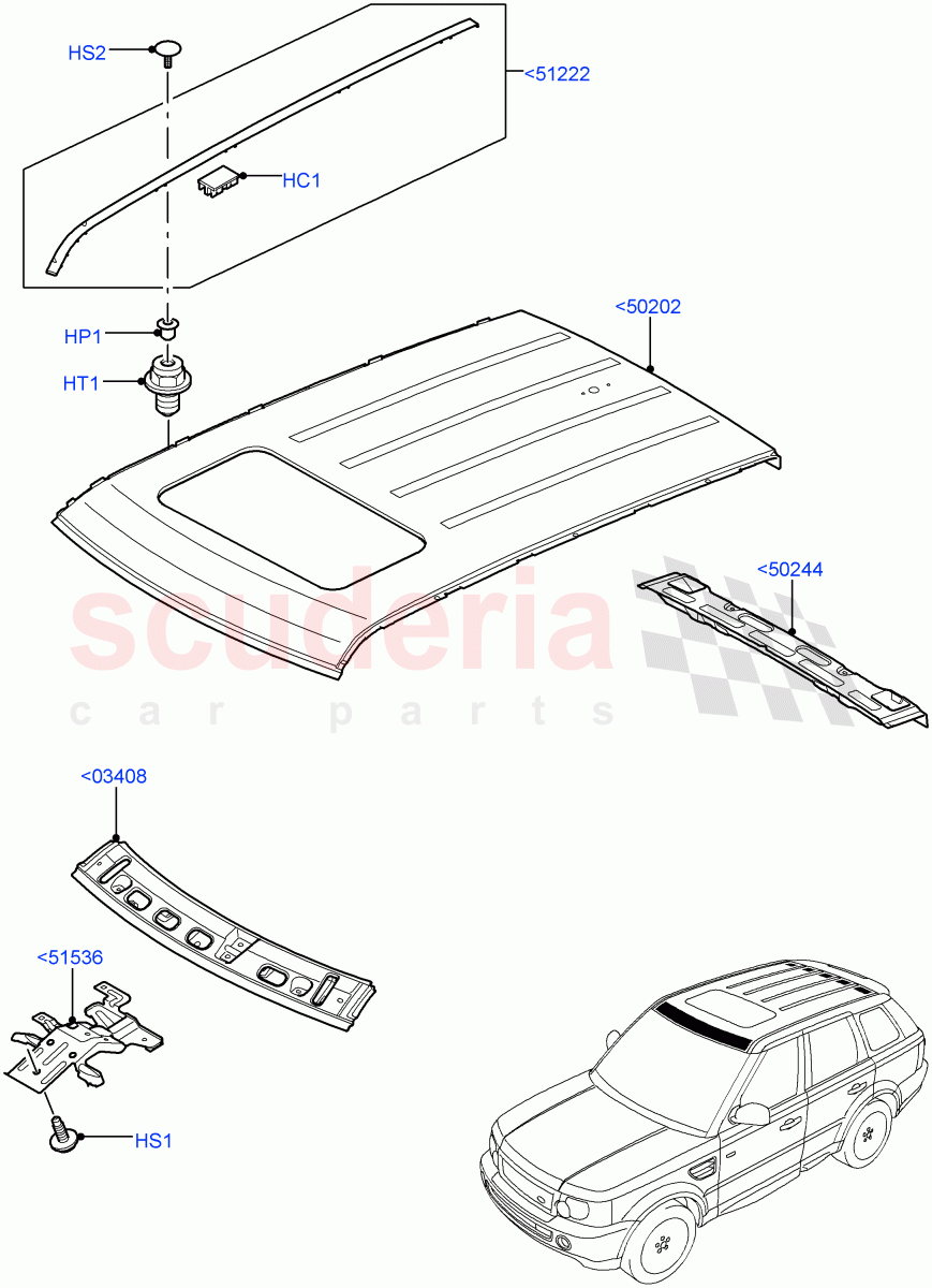 Roof - Sheet Metal(Power Tilt/Slide Sun Roof)((V)FROMAA000001) of Land Rover Land Rover Range Rover Sport (2010-2013) [5.0 OHC SGDI NA V8 Petrol]