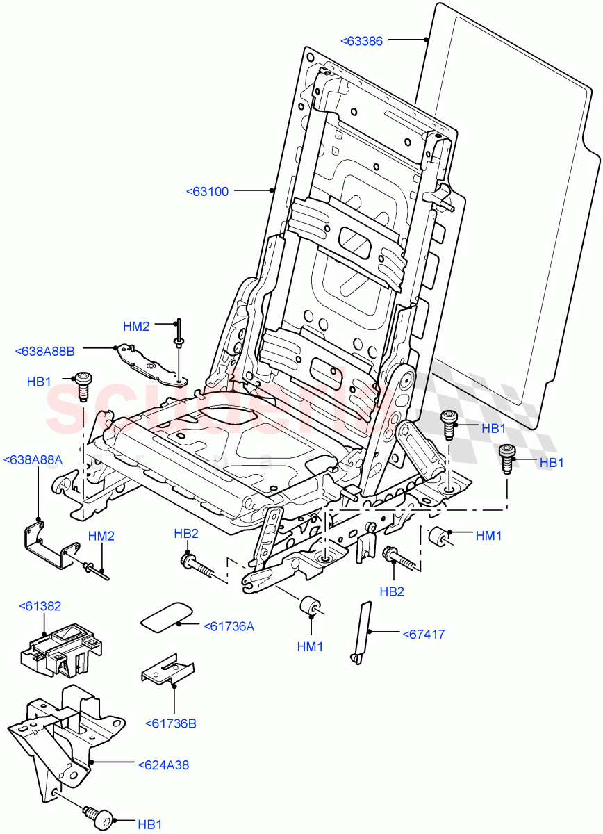 Rear Seat Frame(Row 3)(With 7 Seat Configuration)((V)FROMAA000001) of Land Rover Land Rover Discovery 4 (2010-2016) [3.0 Diesel 24V DOHC TC]