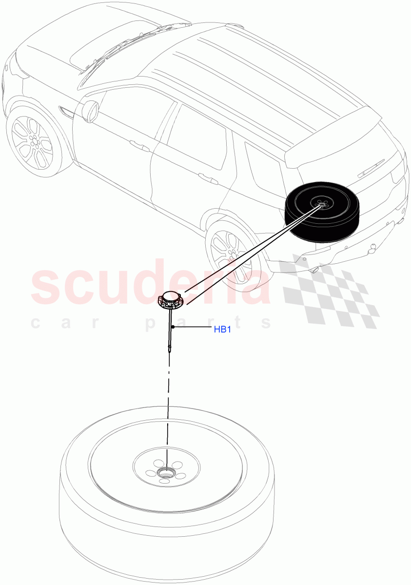 Spare Wheel Carrier (Itatiaia (Brazil), With 5 Seat Configuration) ((V) FROMGT000001) of Land Rover Land Rover Discovery Sport (2015+) [2.0 Turbo Diesel]