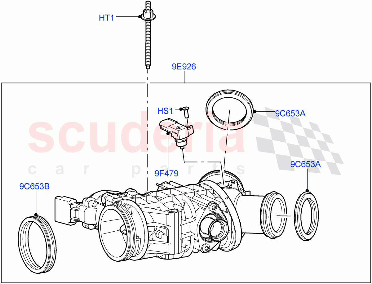 Throttle Housing (Solihull Plant Build) (3.0 V6 D Low MT ROW, 3.0L 24V V6 Turbo Diesel Std Flow, 3.0L 24V DOHC V6 TC Diesel, 3.0 V6 Diesel Electric Hybrid Eng) ((V) FROMAA000001) of Land Rover Land Rover Discovery 4 (2010-2016) [3.0 Diesel 24V DOHC TC]