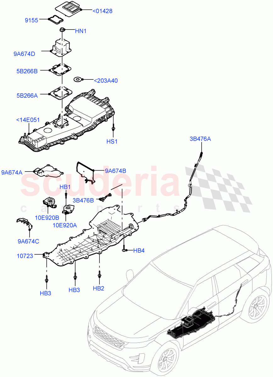 Hybrid Electrical Modules(MHEV Battery Housing, Cooling Ducts and Fans)(Itatiaia (Brazil),Electric Engine Battery-MHEV) of Land Rover Land Rover Range Rover Evoque (2019+) [2.0 Turbo Diesel]