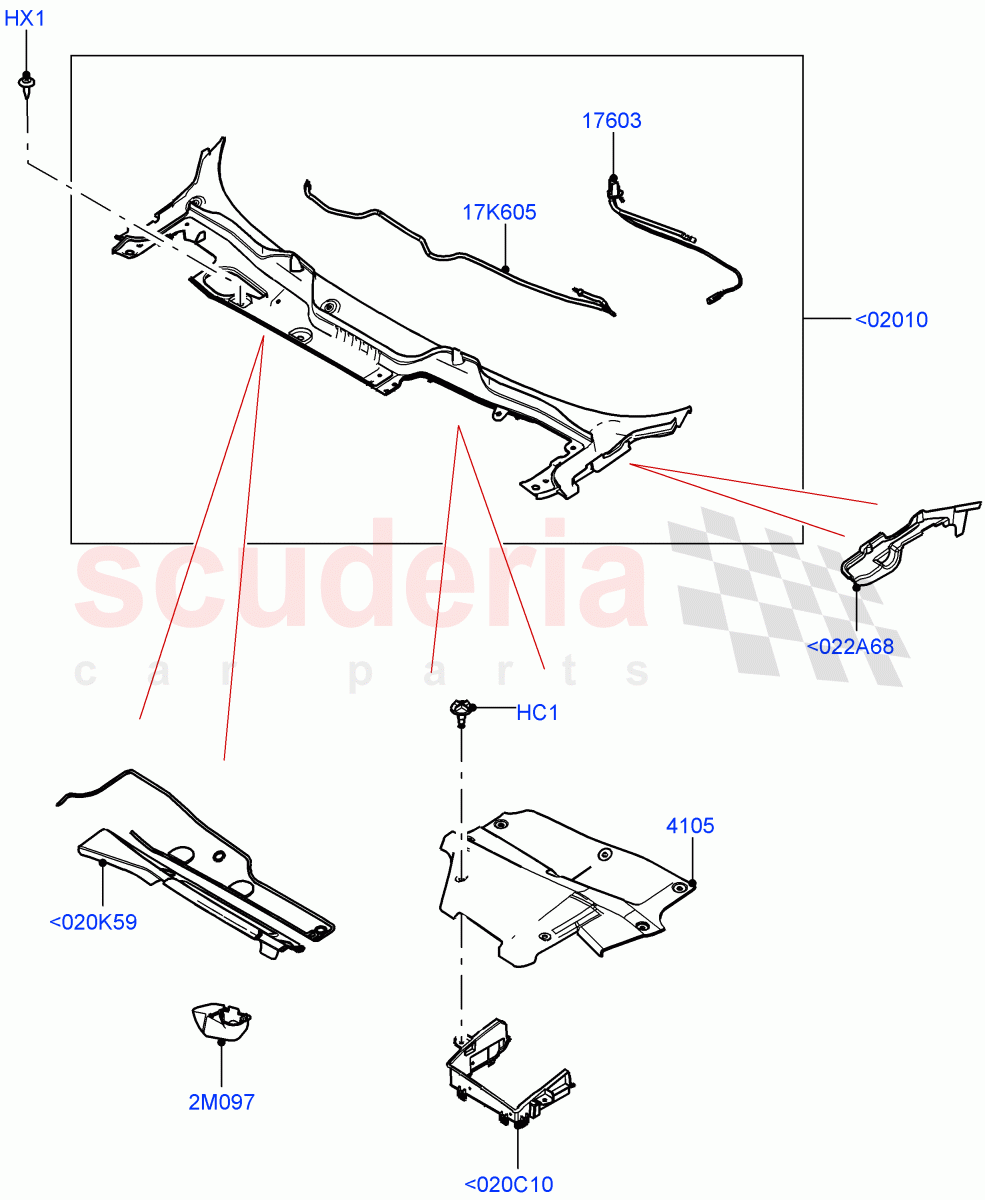 Cowl/Panel And Related Parts (Changsu (China)) of Land Rover Land Rover Range Rover Evoque (2019+) [2.0 Turbo Diesel]