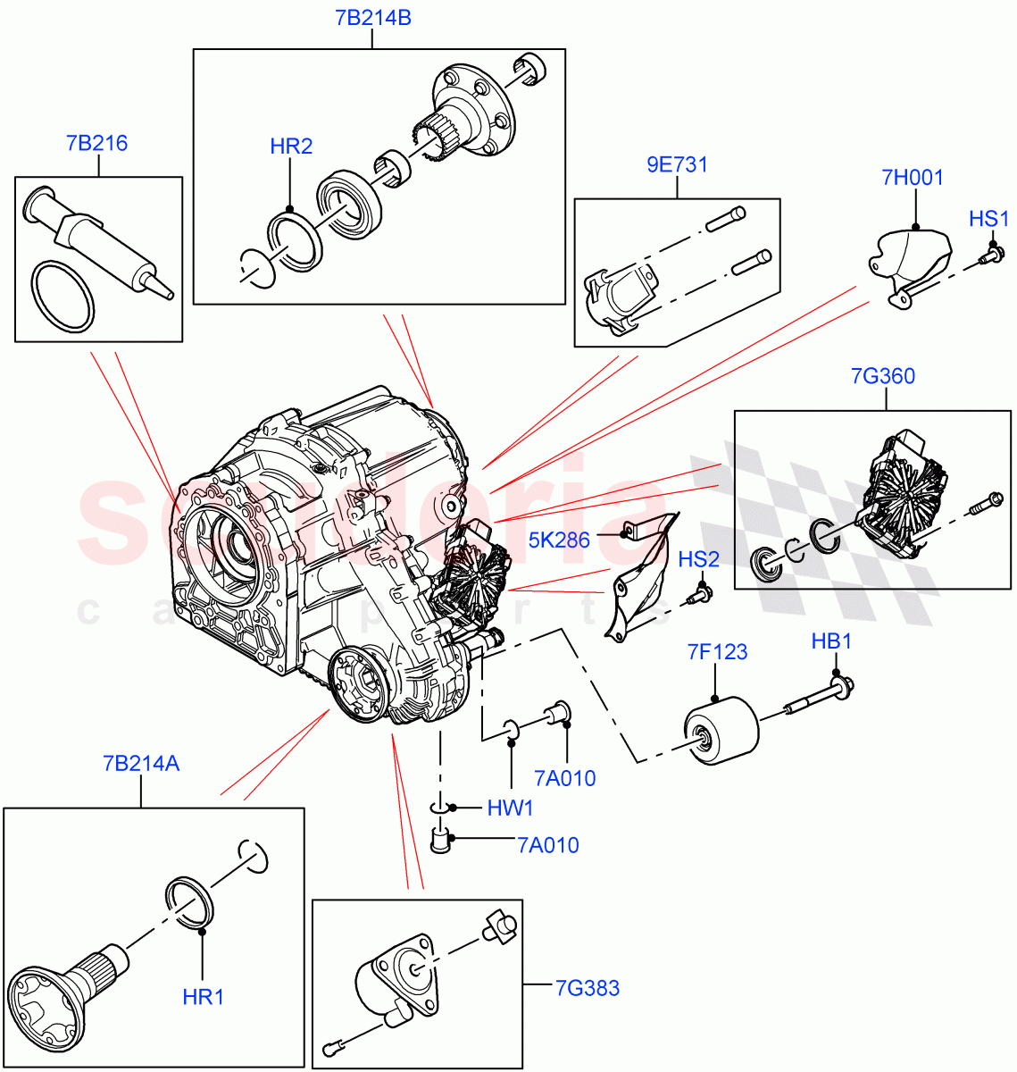 Transfer Drive Components (Nitra Plant Build) (2.0L AJ200P Hi PHEV, With 2 Spd Trans Case With Ctl Trac, 2.0L I4 DSL HIGH DOHC AJ200, 3.0L AJ20P6 Petrol High, 2.0L I4 High DOHC AJ200 Petrol, 5.0 Petrol AJ133 DOHC CDA) of Land Rover Land Rover Defender (2020+) [5.0 OHC SGDI SC V8 Petrol]