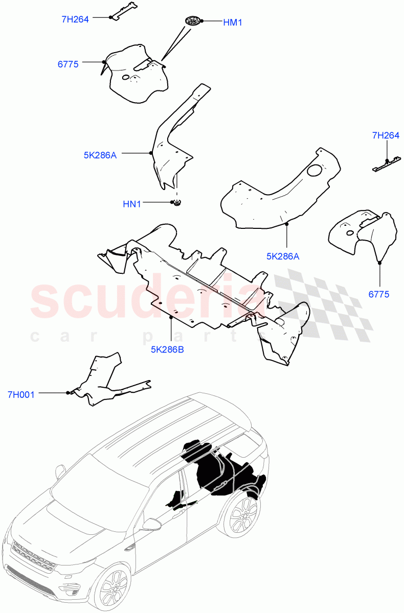 Splash And Heat Shields(Rear, Body)(Changsu (China))((V)FROMFG000001,(V)TOKG446857) of Land Rover Land Rover Discovery Sport (2015+) [2.0 Turbo Diesel AJ21D4]