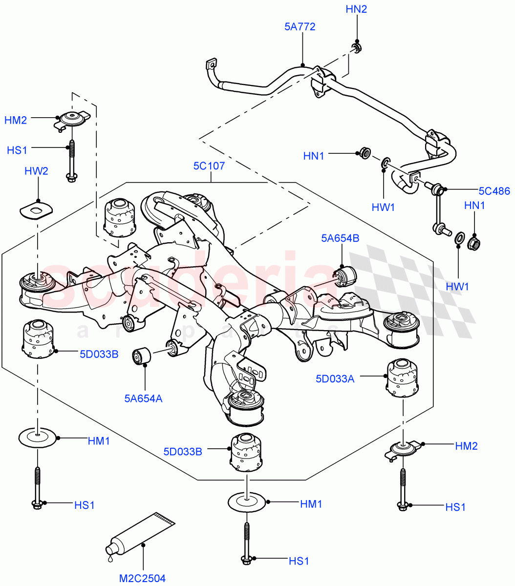 Rear Cross Member & Stabilizer Bar(Less Armoured)((V)FROMAA000001) of Land Rover Land Rover Range Rover (2010-2012) [3.6 V8 32V DOHC EFI Diesel]