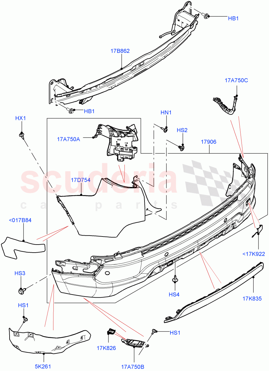 Rear Bumper (Halewood (UK), Front Bumper - Painted Body Colour) ((V) FROMLH000001) of Land Rover Land Rover Discovery Sport (2015+) [2.0 Turbo Petrol GTDI]