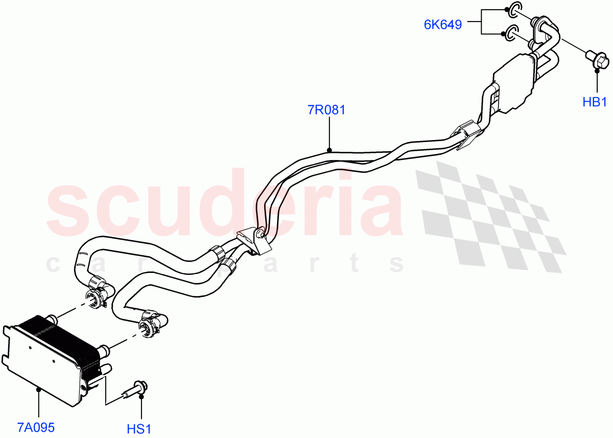 Transmission Cooling Systems (Solihull Plant Build) (2.0L I4 DSL MID DOHC AJ200, 8 Speed Auto Trans ZF 8HP45, 2.0L I4 DSL HIGH DOHC AJ200) ((V) FROMHA000001) of Land Rover Land Rover Discovery 5 (2017+) [2.0 Turbo Petrol AJ200P]