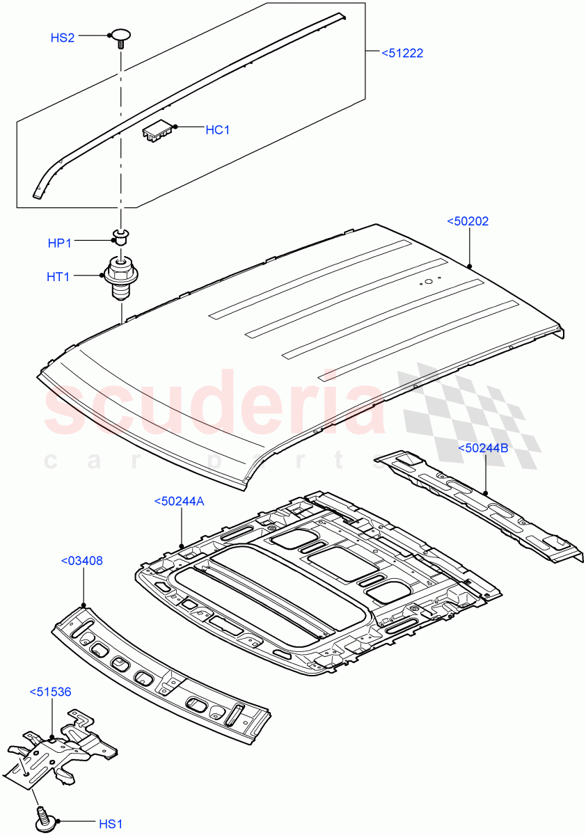 Roof - Sheet Metal(Less Sun Roof)((V)TO9A999999) of Land Rover Land Rover Range Rover Sport (2005-2009) [3.6 V8 32V DOHC EFI Diesel]