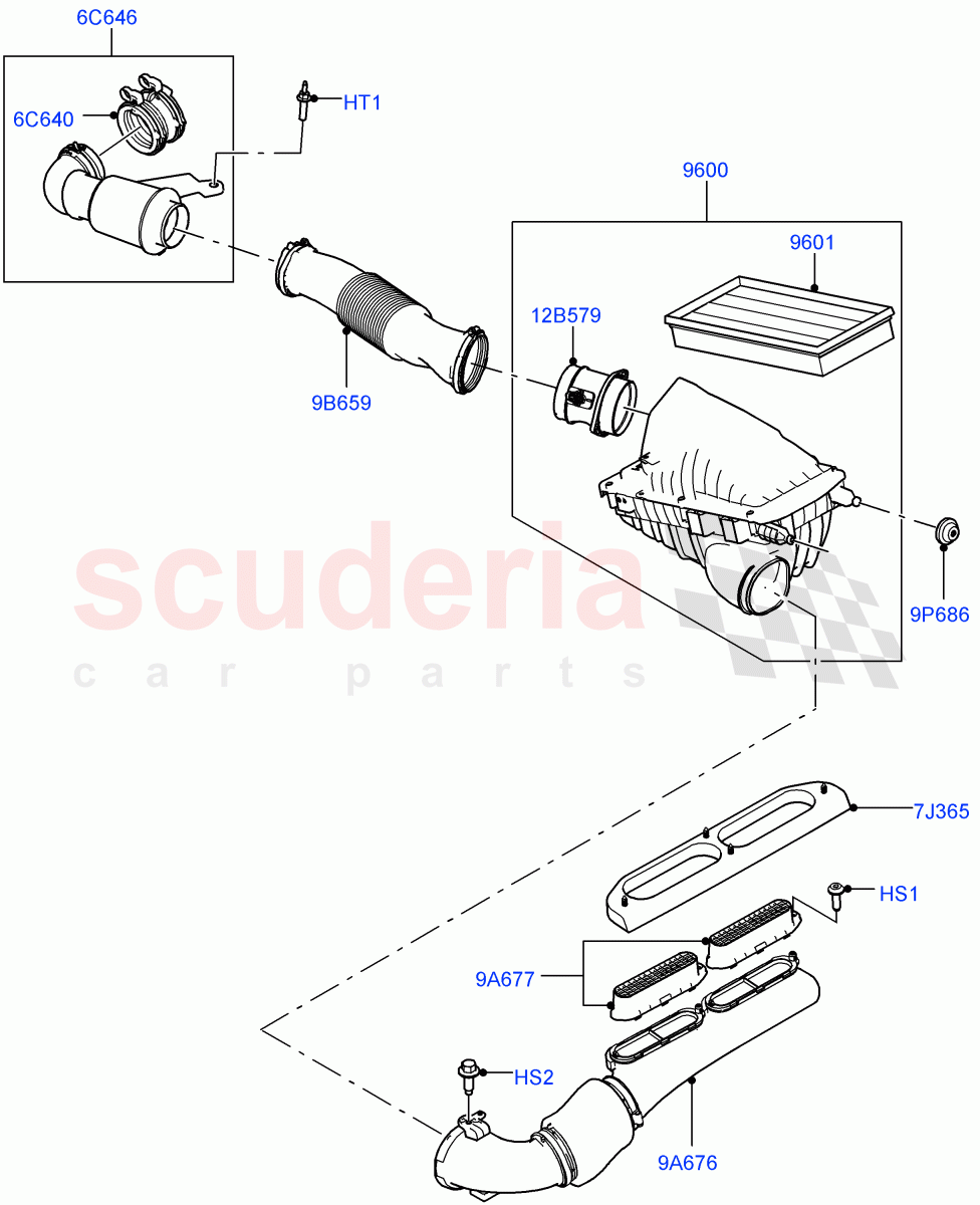 Air Cleaner(2.0L I4 DSL HIGH DOHC AJ200)((V)FROMHA000001) of Land Rover Land Rover Range Rover Sport (2014+) [2.0 Turbo Diesel]