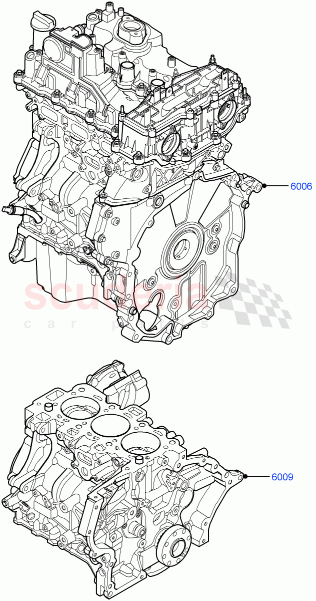 Service Engine And Short Block(1.5L AJ20P3 Petrol High PHEV,Halewood (UK),1.5L AJ20P3 Petrol High)((V)FROMLH000001) of Land Rover Land Rover Discovery Sport (2015+) [1.5 I3 Turbo Petrol AJ20P3]