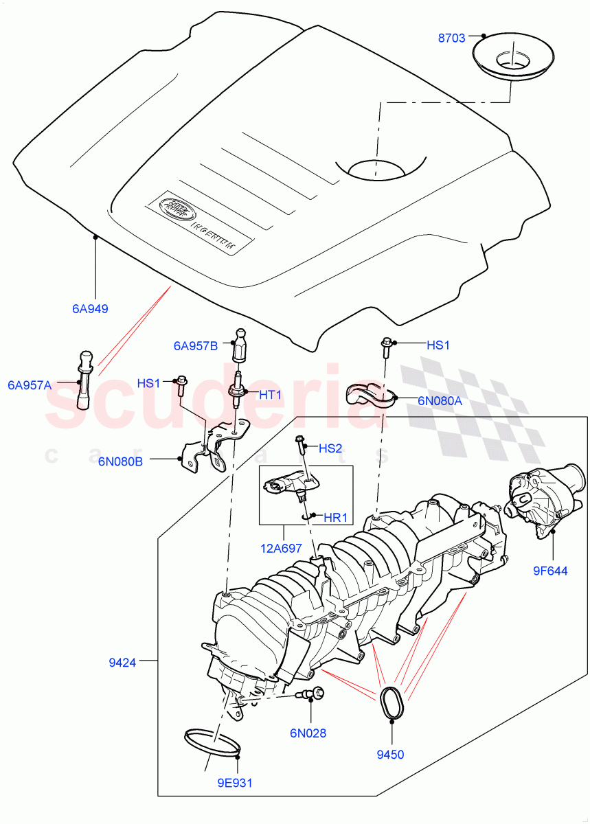 Inlet Manifold (Nitra Plant Build) (2.0L I4 DSL HIGH DOHC AJ200) ((V) FROMK2000001) of Land Rover Land Rover Discovery 5 (2017+) [2.0 Turbo Diesel]