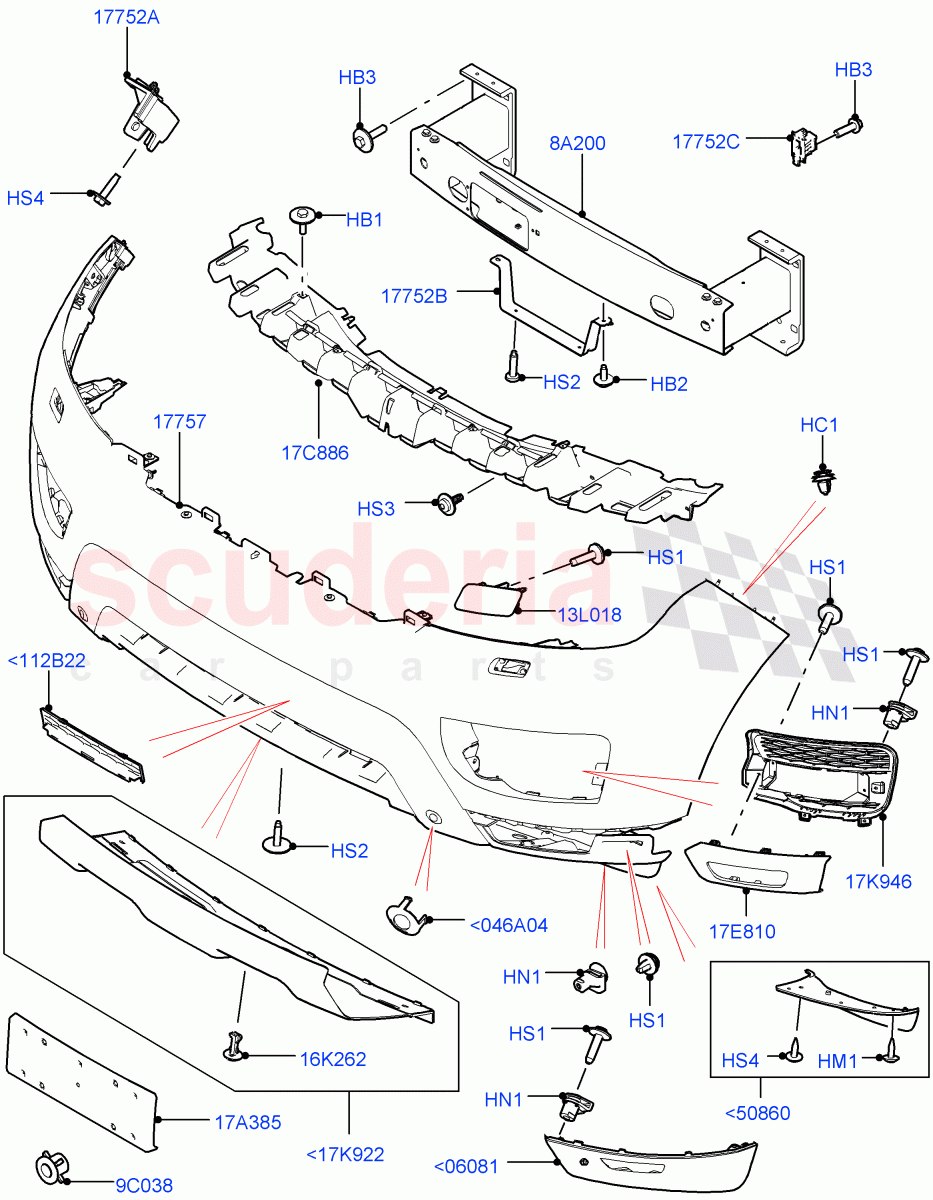 Radiator Grille And Front Bumper((V)TOHA999999) of Land Rover Land Rover Range Rover Sport (2014+) [2.0 Turbo Diesel]