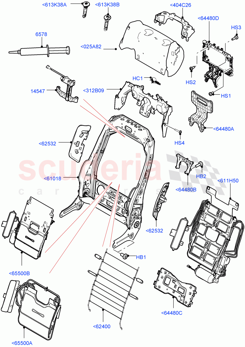 Front Seat Back(Non SVR)((V)TOHA999999) of Land Rover Land Rover Range Rover Sport (2014+) [2.0 Turbo Diesel]