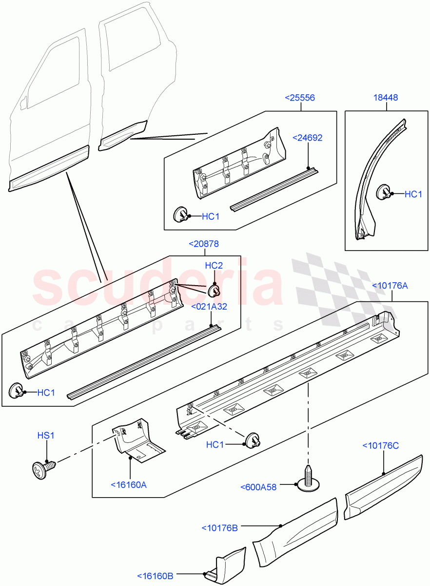 Body Mouldings ((V) FROMAA000001) of Land Rover Land Rover Range Rover Sport (2010-2013) [5.0 OHC SGDI NA V8 Petrol]
