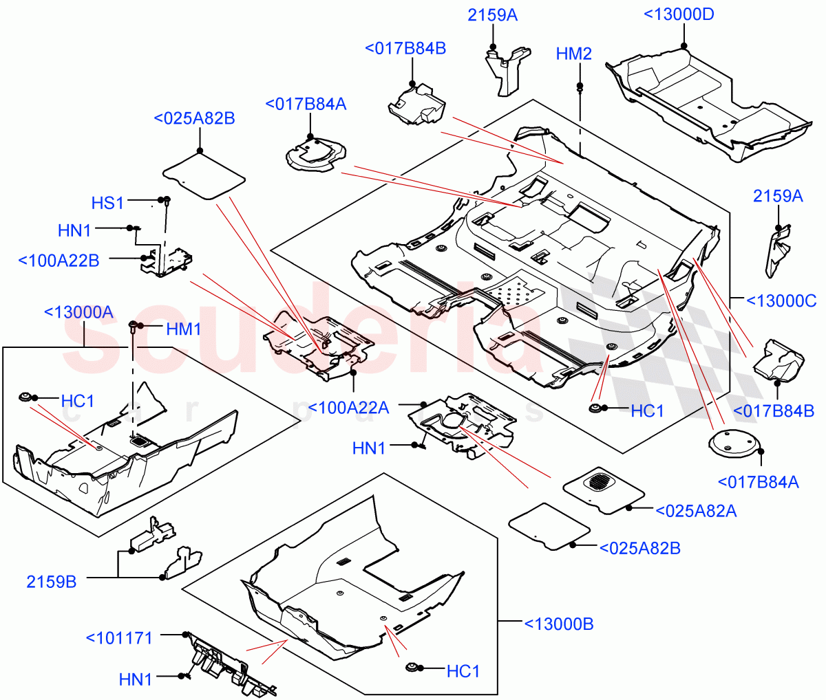 Floor Trim (Floor Carpets) of Land Rover Land Rover Range Rover (2022+) [3.0 I6 Turbo Diesel AJ20D6]
