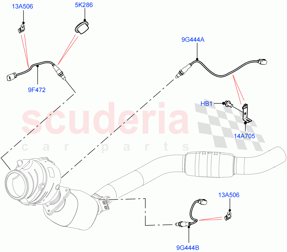 Exhaust Sensors And Modules(3.0L AJ20P6 Petrol High,SULEV Requirements,Proconve L6 Emissions,EU6 Emissions,Japan Requirements,Stage V European Emissions)((V)FROMKA000001) of Land Rover Land Rover Range Rover (2012-2021) [3.0 I6 Turbo Petrol AJ20P6]