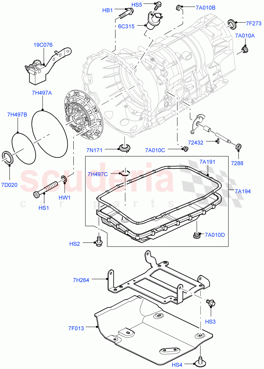 Transmission External Components (6 Speed Auto ZF 6HP26 Steptronic) ((V) TO9A999999) of Land Rover Land Rover Range Rover Sport (2005-2009) [4.4 AJ Petrol V8]