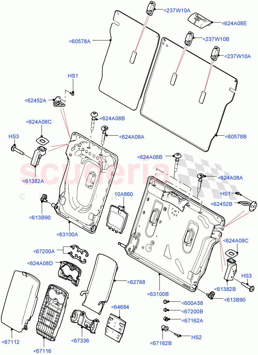 Rear Seat Back(Itatiaia (Brazil),With 60/40 Split - Folding Rr Seat)((V)FROMGT000001) of Land Rover Land Rover Discovery Sport (2015+) [2.0 Turbo Diesel]