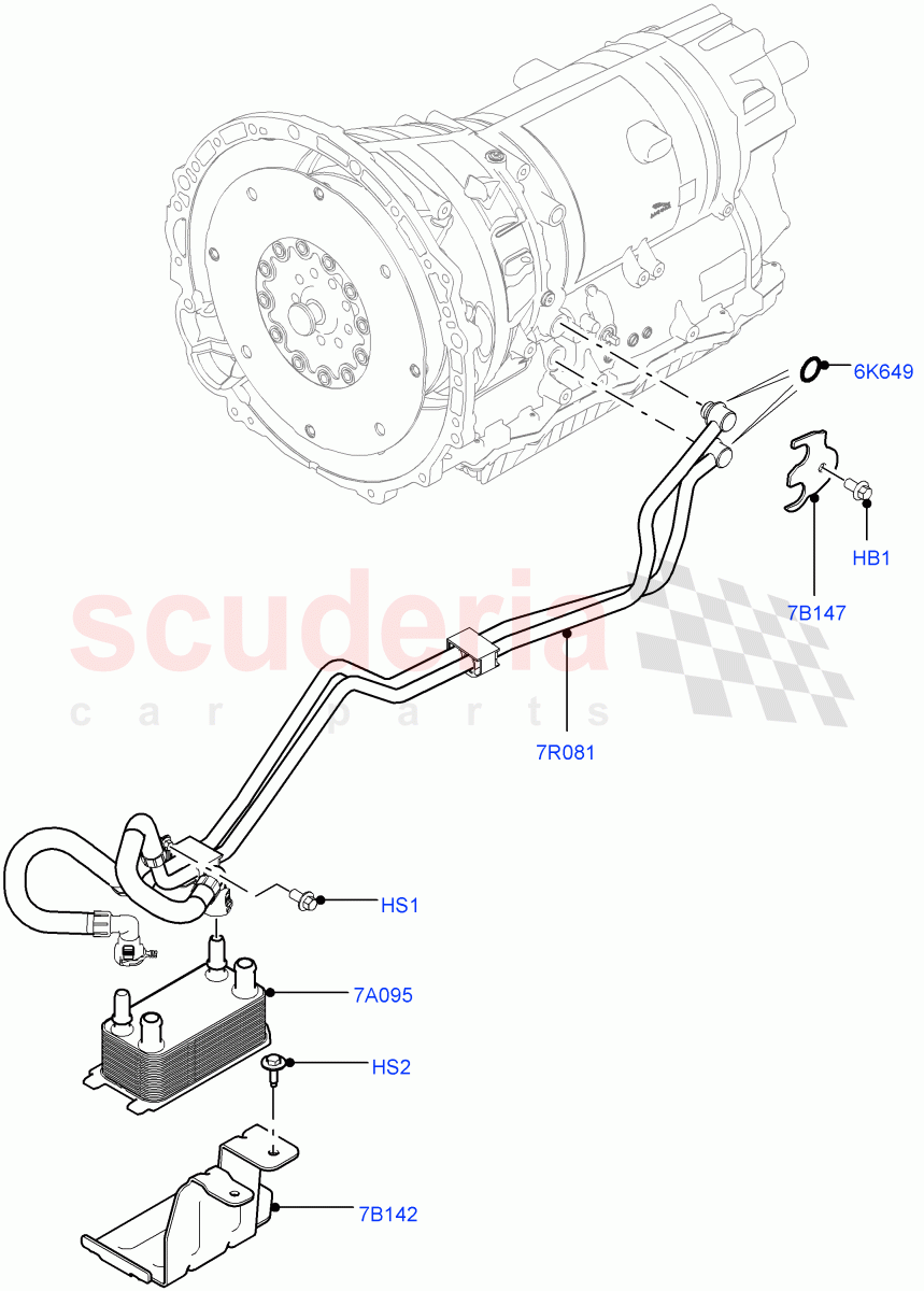 Transmission Cooling Systems(3.0L DOHC GDI SC V6 PETROL,8 Speed Auto Trans ZF 8HP70 4WD) of Land Rover Land Rover Range Rover Velar (2017+) [3.0 DOHC GDI SC V6 Petrol]