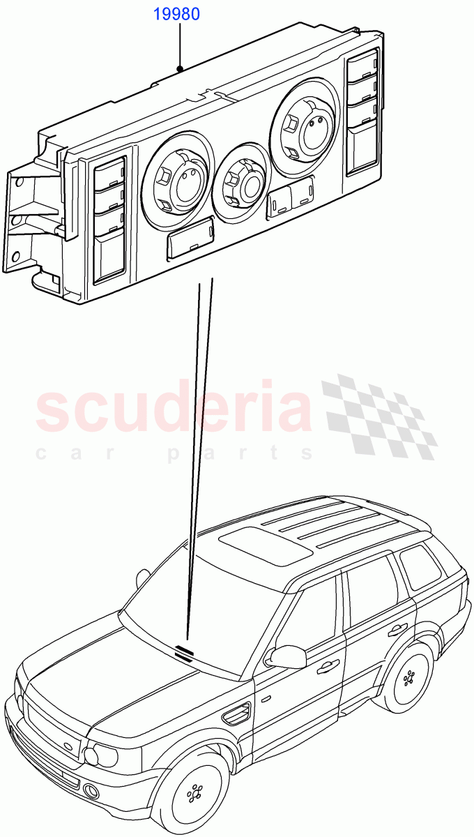 Heater & Air Conditioning Controls((V)TO9A999999) of Land Rover Land Rover Range Rover Sport (2005-2009) [4.2 Petrol V8 Supercharged]