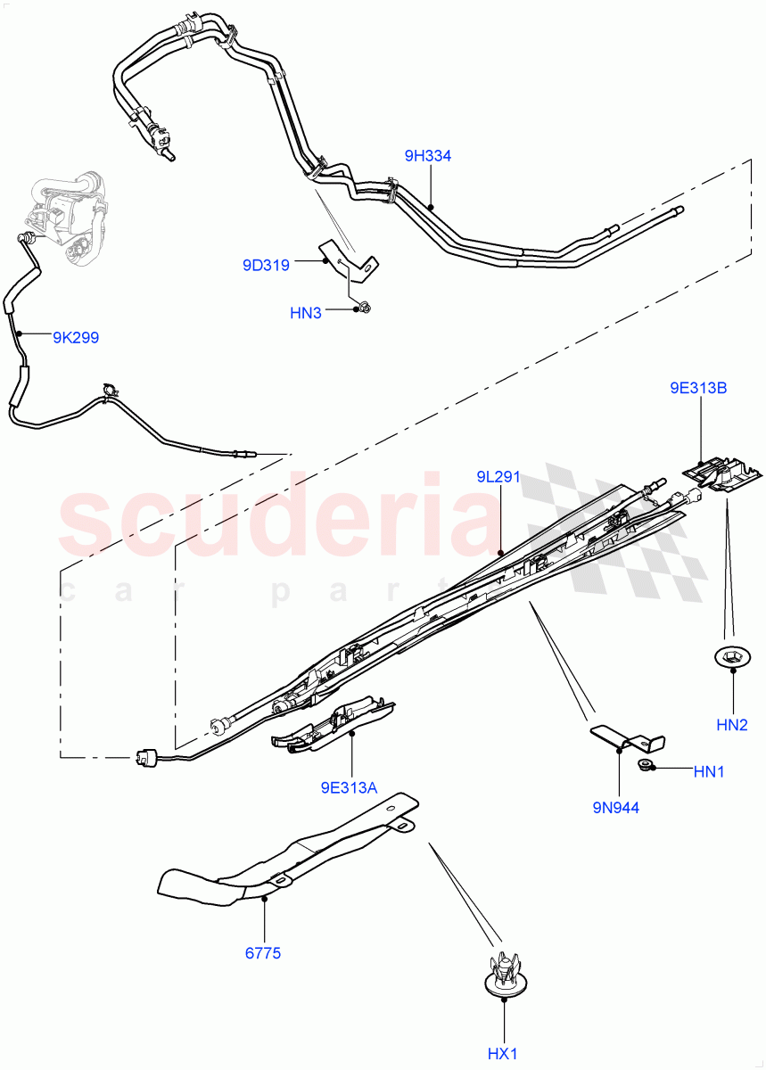 Fuel Lines(2.0L I4 DSL MID DOHC AJ200,Itatiaia (Brazil),2.0L I4 DSL HIGH DOHC AJ200)((V)FROMGT000001) of Land Rover Land Rover Range Rover Evoque (2012-2018) [2.0 Turbo Diesel]