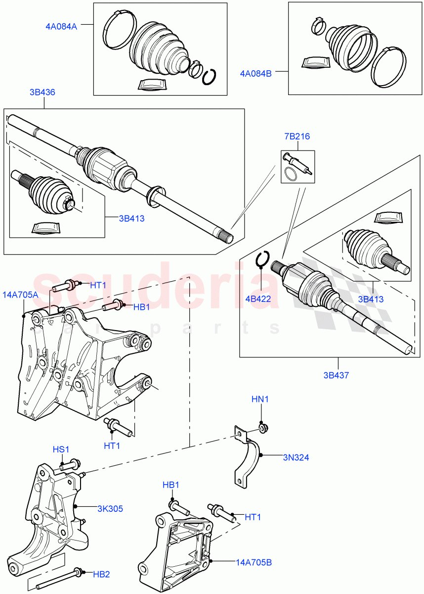 Drive Shaft - Front Axle Drive(Halewood (UK))((V)TOKH999999) of Land Rover Land Rover Discovery Sport (2015+) [2.2 Single Turbo Diesel]