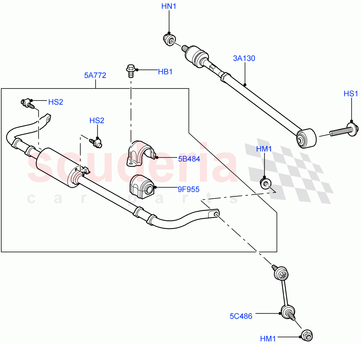 Rear Cross Member & Stabilizer Bar ((V) TO9A999999) of Land Rover Land Rover Range Rover Sport (2005-2009) [4.2 Petrol V8 Supercharged]