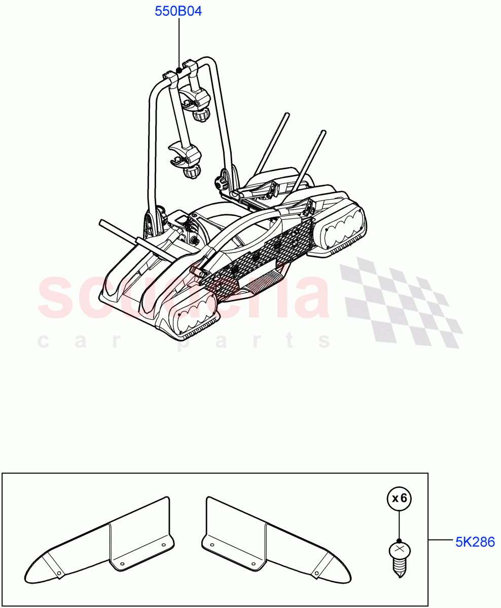 Carriers & Boxes(Bike Carriers, Accessory)(Halewood (UK),Itatiaia (Brazil)) of Land Rover Land Rover Range Rover Evoque (2012-2018) [2.0 Turbo Petrol AJ200P]