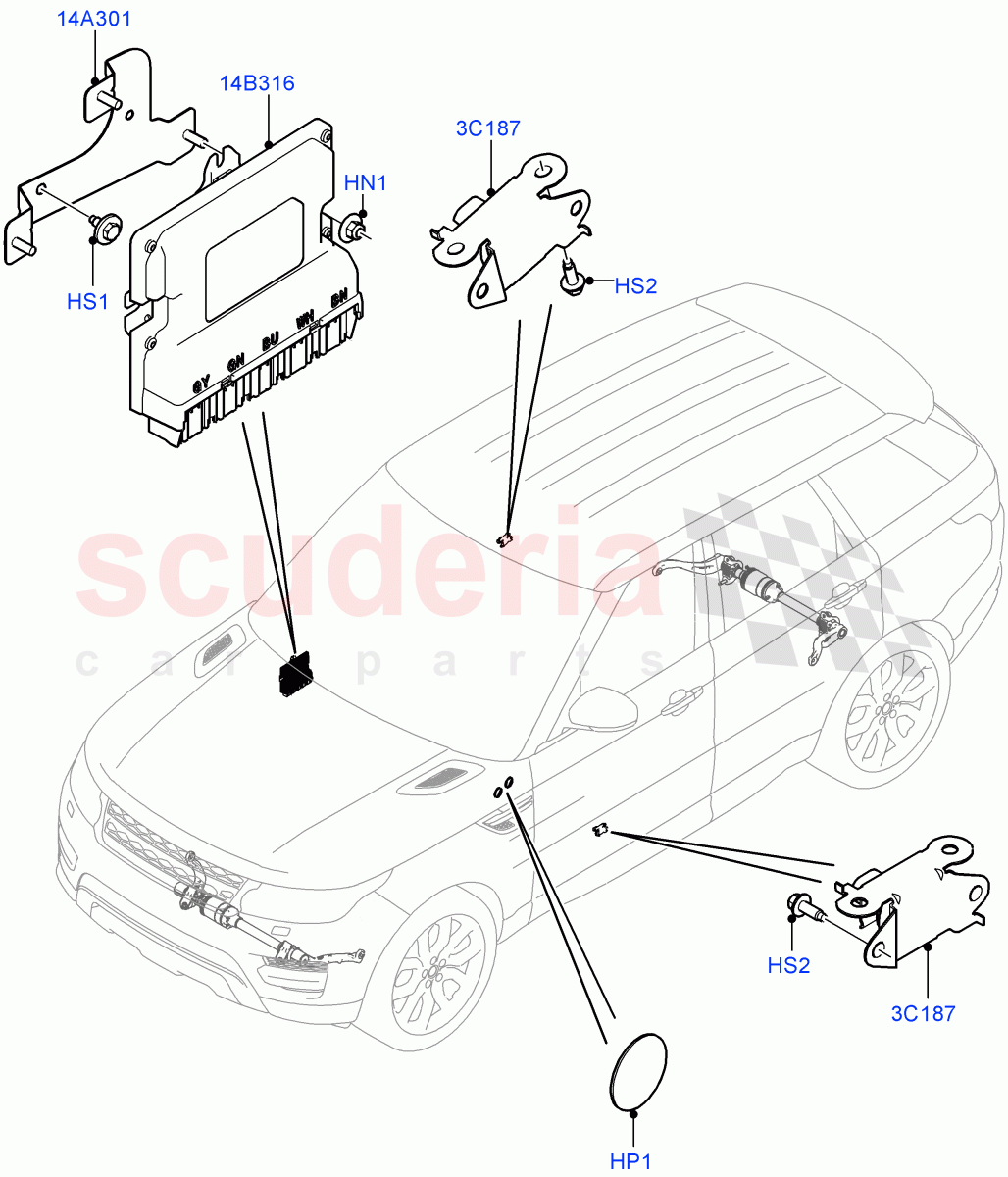 Active Anti-Roll Bar System(Controls/Electrics)(With ACE Suspension)((V)TOJA999999) of Land Rover Land Rover Range Rover Sport (2014+) [2.0 Turbo Petrol AJ200P]