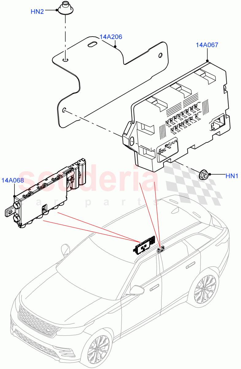 Fuses, Holders And Circuit Breakers(Rear) of Land Rover Land Rover Range Rover Velar (2017+) [5.0 OHC SGDI SC V8 Petrol]