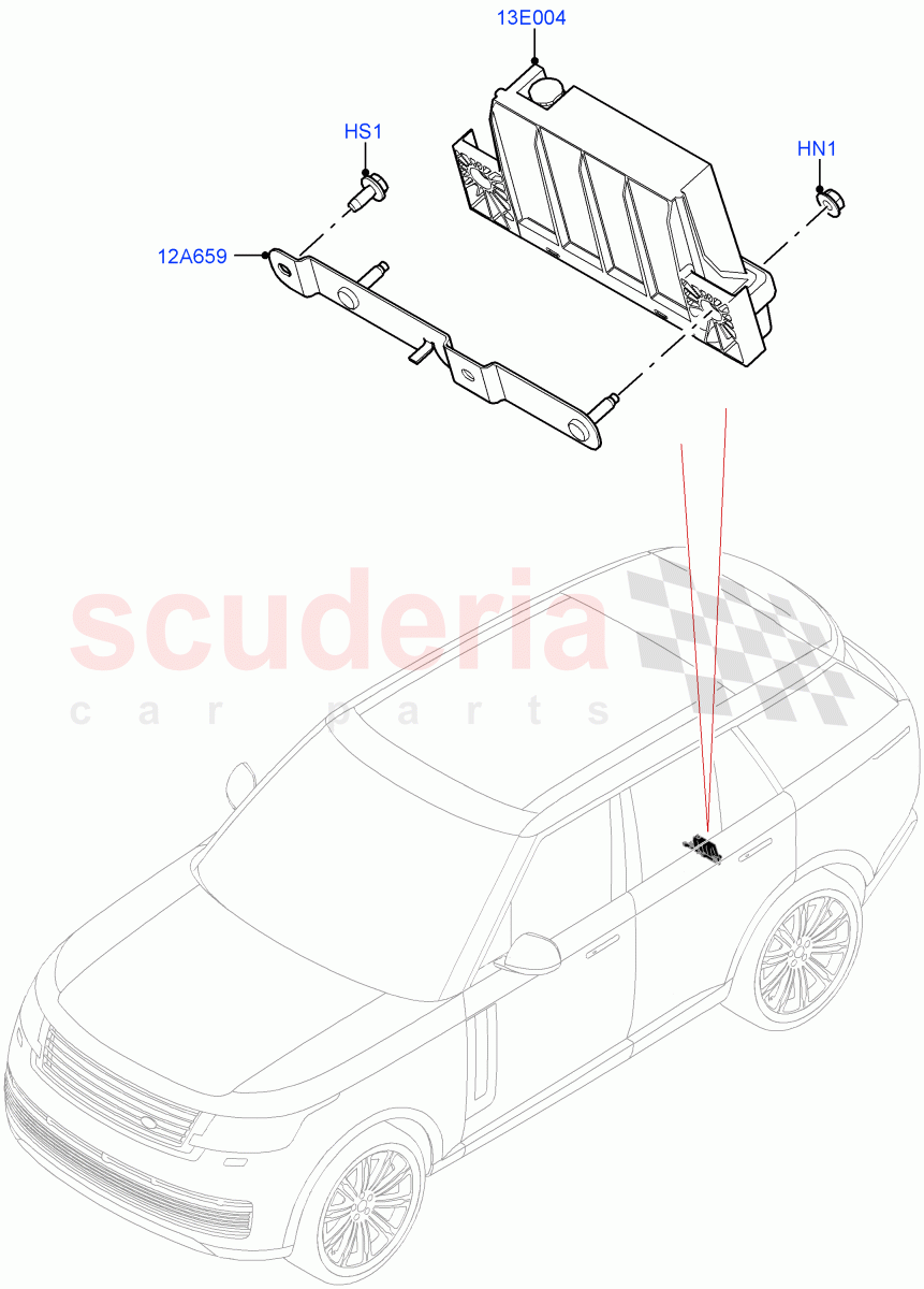 Vehicle Modules And Sensors (Tow Hitch - Electric Deployable, Tow Hitch Elec Deployable Swan Neck, Towbar-Electric Deployable Aus) of Land Rover Land Rover Range Rover (2022+) [3.0 I6 Turbo Diesel AJ20D6]
