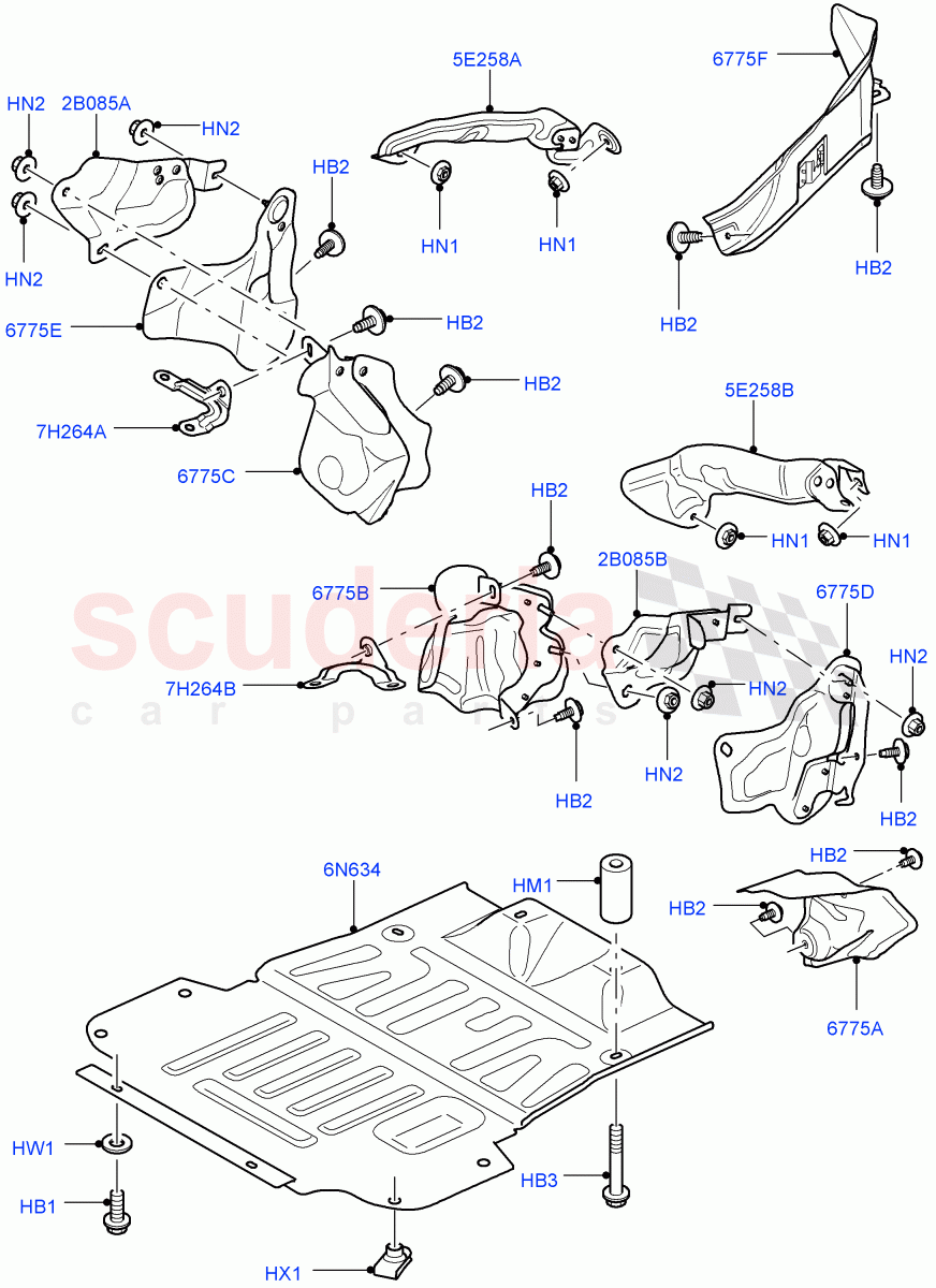 Splash And Heat Shields((V)TO9A999999) of Land Rover Land Rover Range Rover Sport (2005-2009) [4.2 Petrol V8 Supercharged]