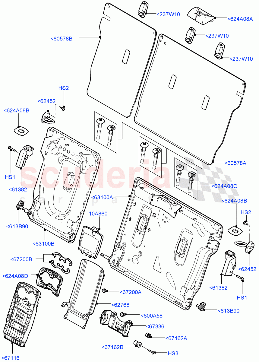 Rear Seat Back(Changsu (China),With 60/40 Split - Folding Rr Seat,2nd Row Seat 60/40 (3 P) - Folding)((V)FROMEG000001) of Land Rover Land Rover Range Rover Evoque (2012-2018) [2.0 Turbo Petrol GTDI]