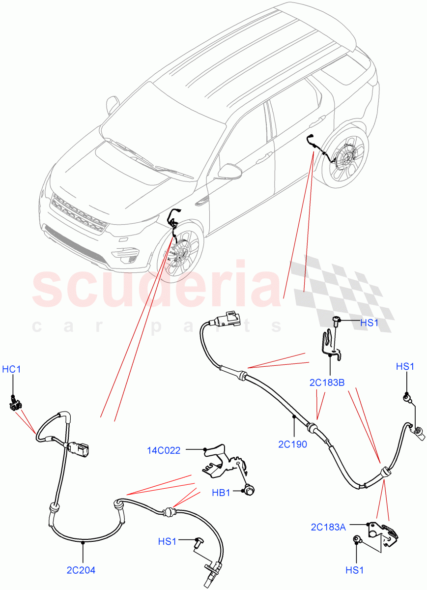 Anti-Lock Braking System (ABS/Speed Sensor) (Halewood (UK)) ((V) FROMLH000001) of Land Rover Land Rover Discovery Sport (2015+) [2.0 Turbo Petrol AJ200P]