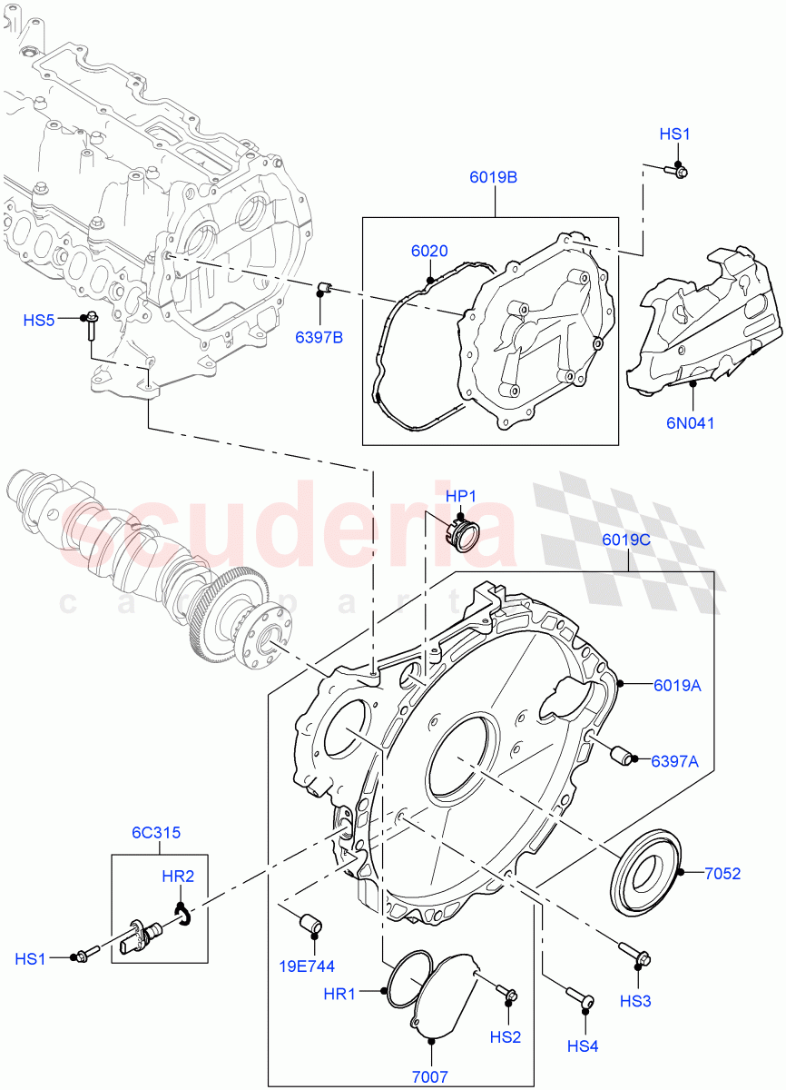 Timing Gear Covers (2.0L AJ21D4 Diesel Mid) ((V) FROMMA000001) of Land Rover Land Rover Range Rover Velar (2017+) [2.0 Turbo Diesel AJ21D4]