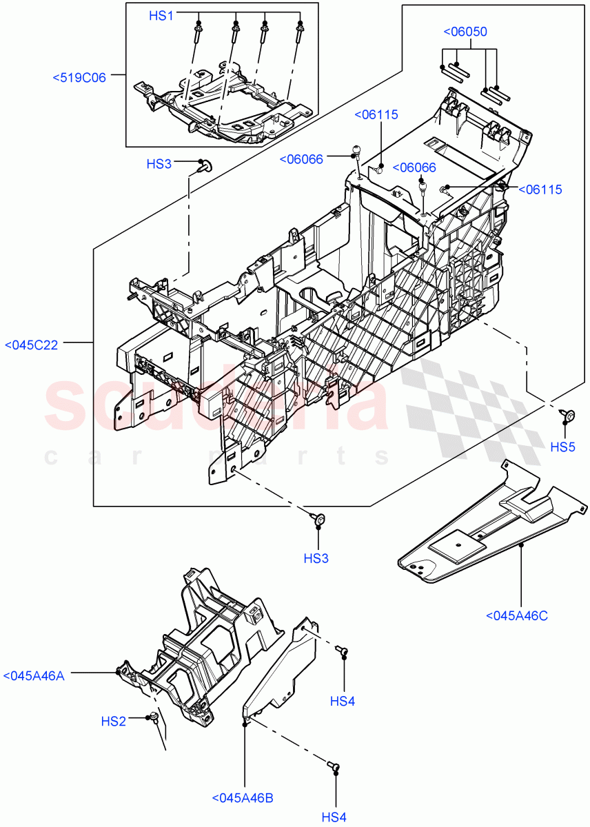 Console - Floor (Internal Components) (Itatiaia (Brazil)) ((V) FROMGT000001) of Land Rover Land Rover Range Rover Evoque (2012-2018) [2.0 Turbo Diesel]